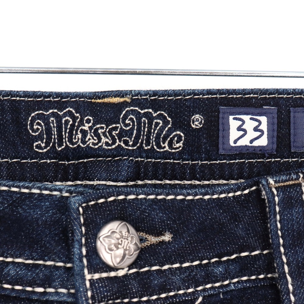 Miss Me Signature Boot Womens 33 Dark Wash Embellished Bootcut Jeans JP9000B NEW - Picture 3 of 9